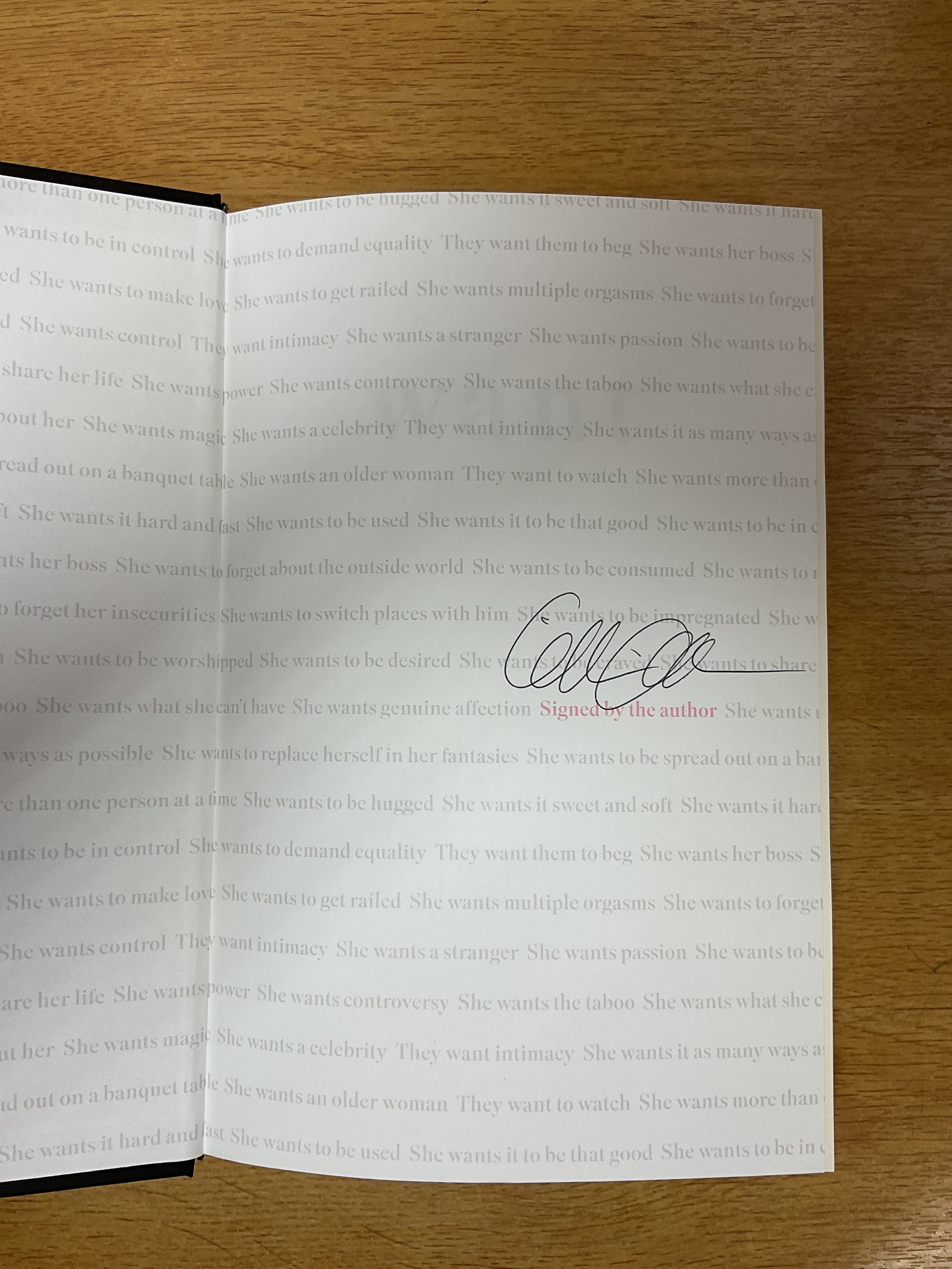 Want by Anonymous and collected by Gillian Anderson - Signed Edition at the Harbour Bookshop, Devon.