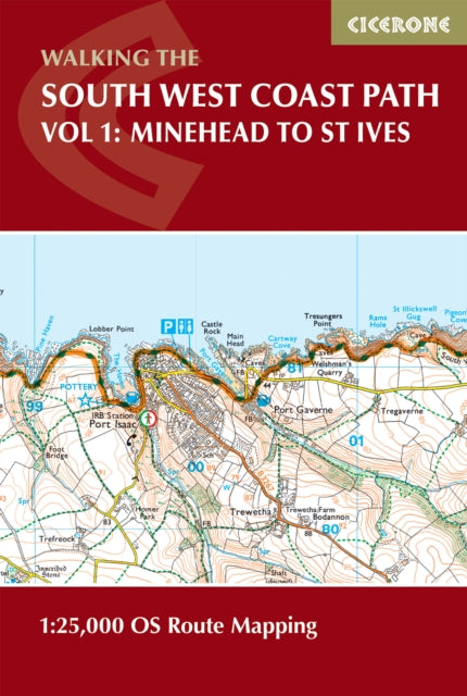 South West Coast Path Map Booklet - Vol 1: Minehead to St Ives : 1:25,000 OS Route Mapping-9781786312181