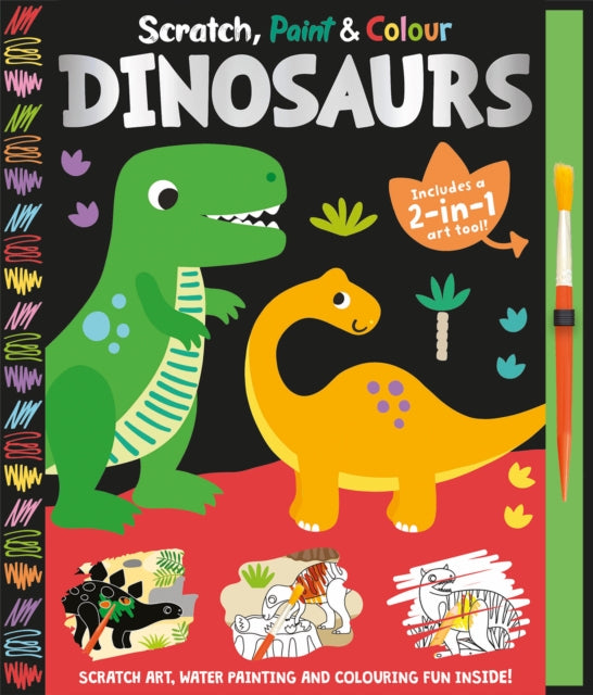 Scratch, Paint & Colour Dinosaurs-9781835551387