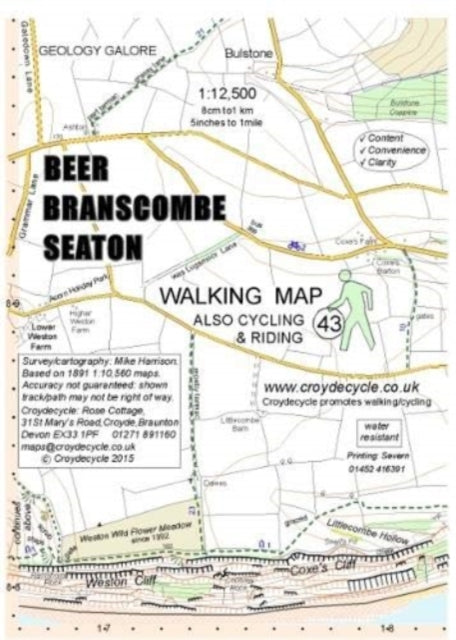 Beer Branscombe Seaton Walking Map : 43-9781909117020