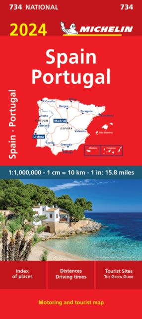 Spain & Portugal 2024 - Michelin National Map 734 : Map-9782067262652